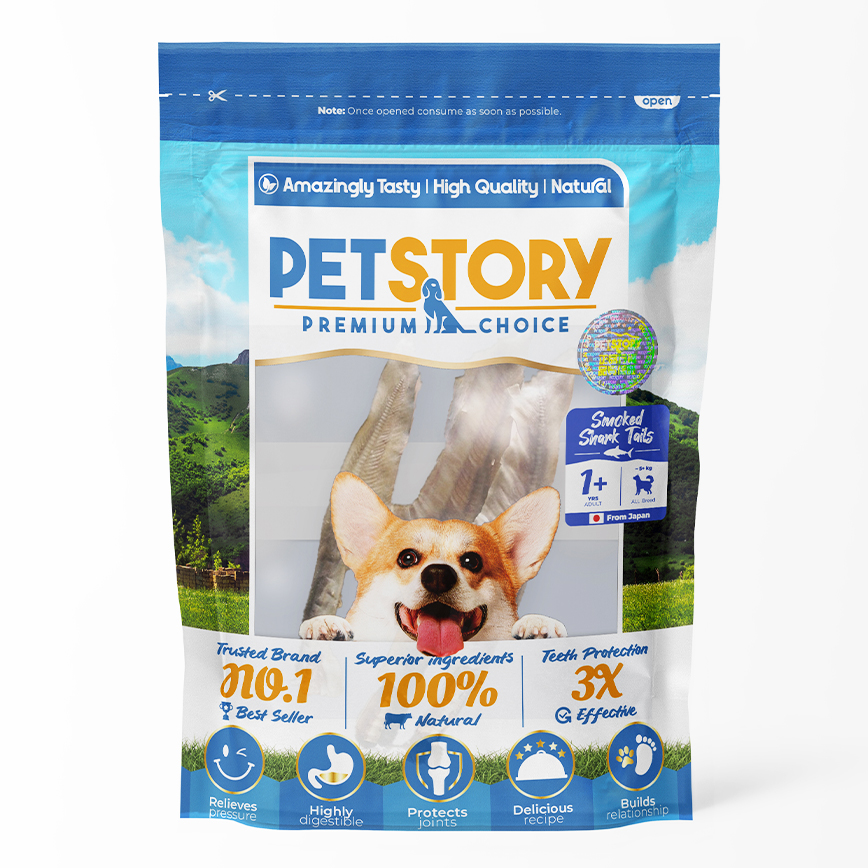 Pet Story 狗零食 訓犬小食 狗狗潔齒磨牙骨 日本煙熏鯊魚尾鰭 1支 圖 1