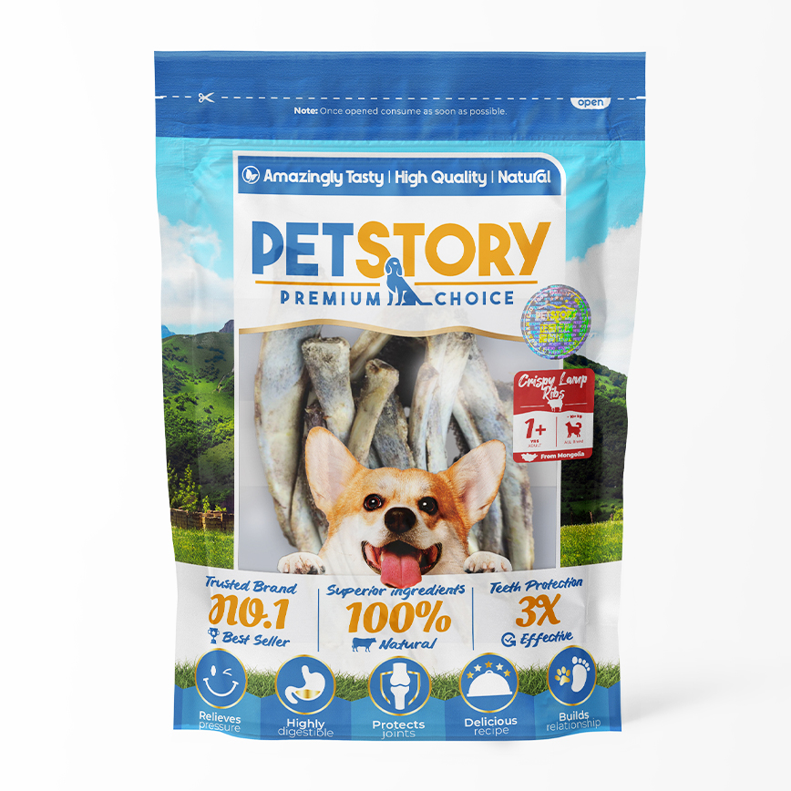 Pet Story 狗零食 訓犬小食 狗狗潔齒磨牙骨 羊骨肋條 200g
