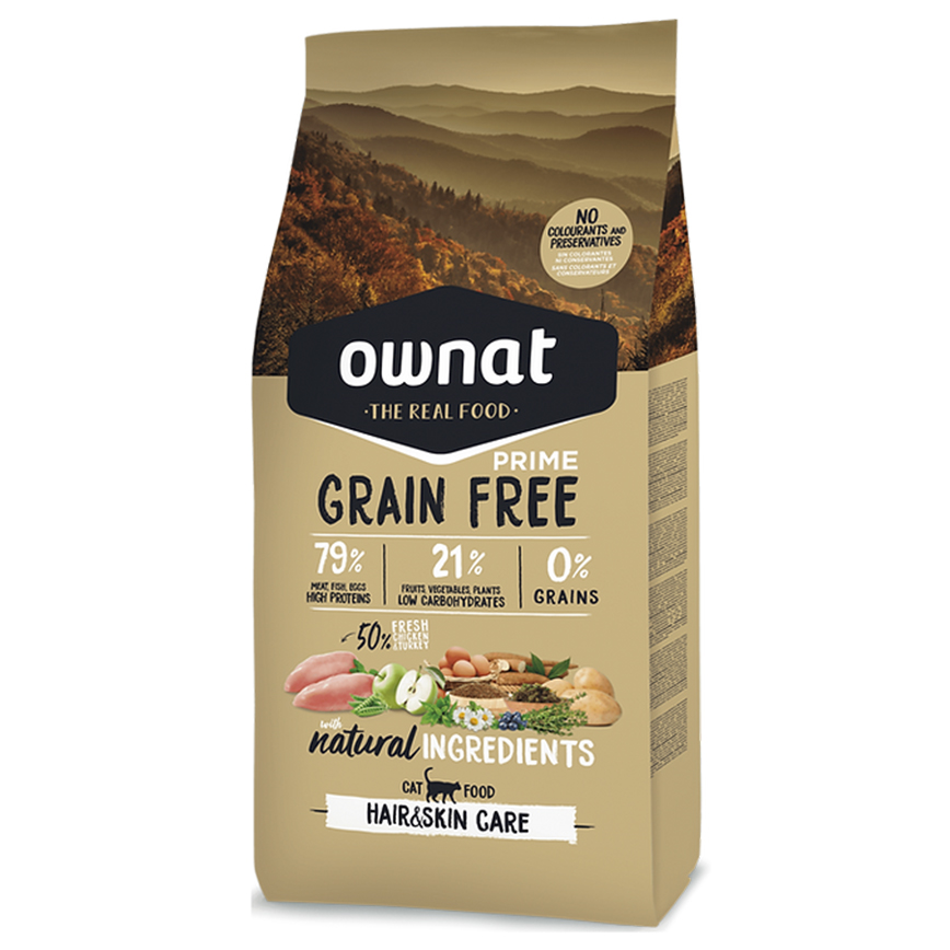 ownat 全齡貓糧 放牧雞⾁與火雞 ⽪⽑靚 3kg (31461)