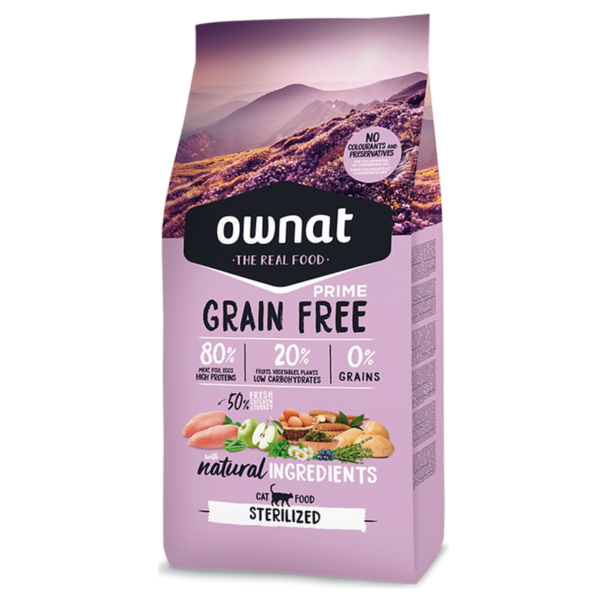 ownat 全齡貓糧 放牧雞⾁與火雞 已絕育, 體重管理配⽅ 3kg (31457)