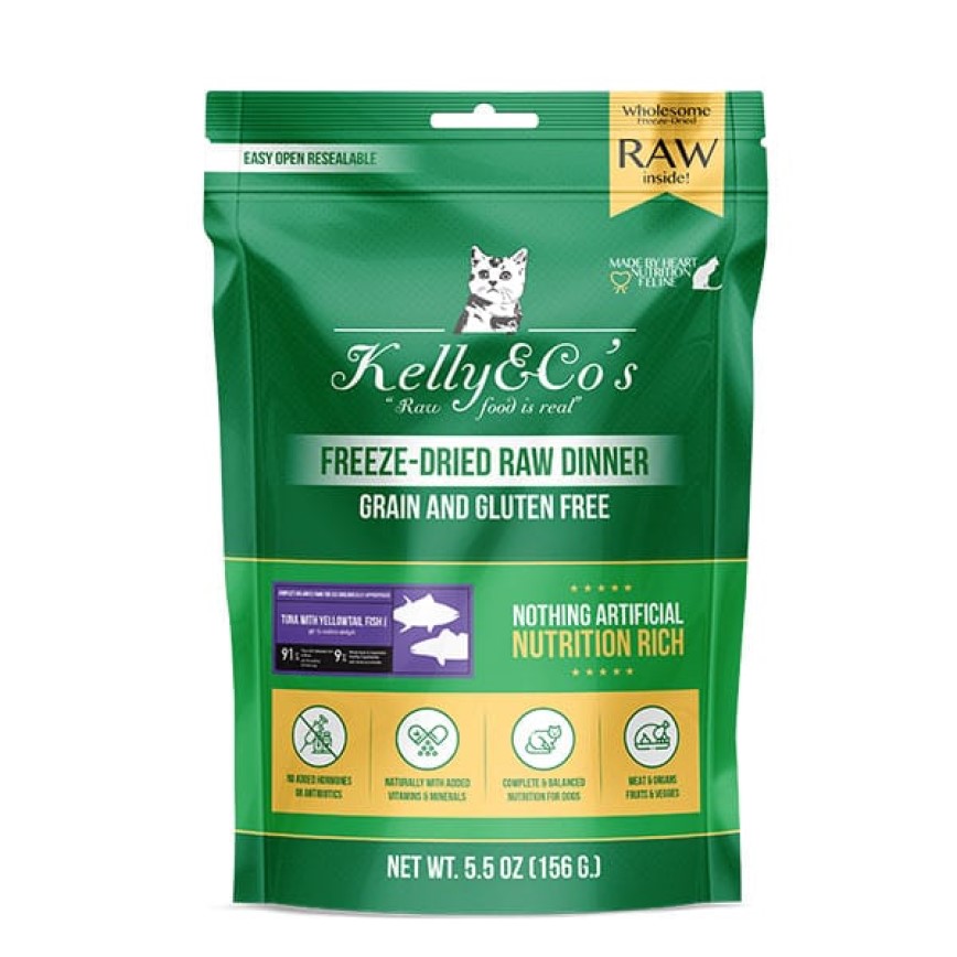 Kelly & Co's 貓糧 凍乾脫水吞拿魚+油甘魚 5.5oz 156g (KCR/TY156)