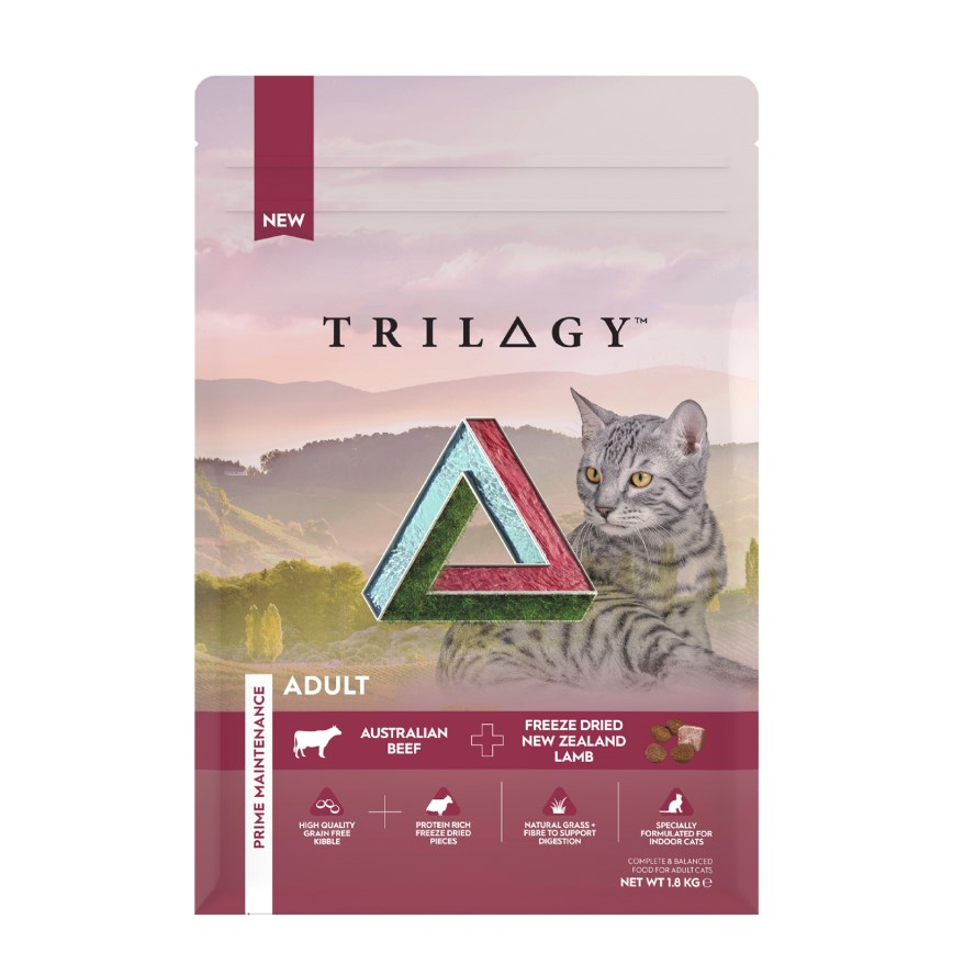 Trilogy 無穀物成貓糧 澳洲牛肉+5%紐西蘭羊肺凍乾 1.8kg (TRB-001/TRK-001)