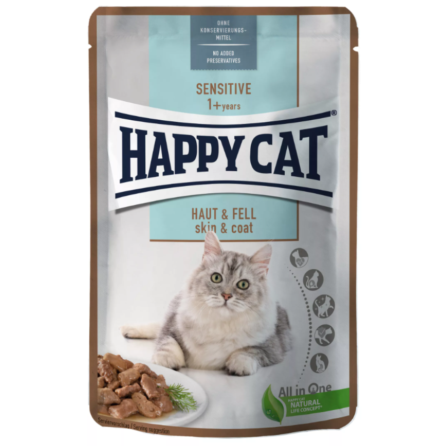 Happy Cat 貓濕糧 皮膚及毛髮配方 85g (70624)