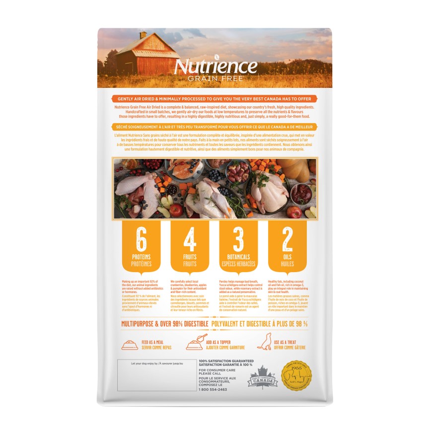 Nutrience 狗糧 無穀物風乾全犬糧 農場風味 雞、火雞及三文魚 454g (D6001) 圖 2