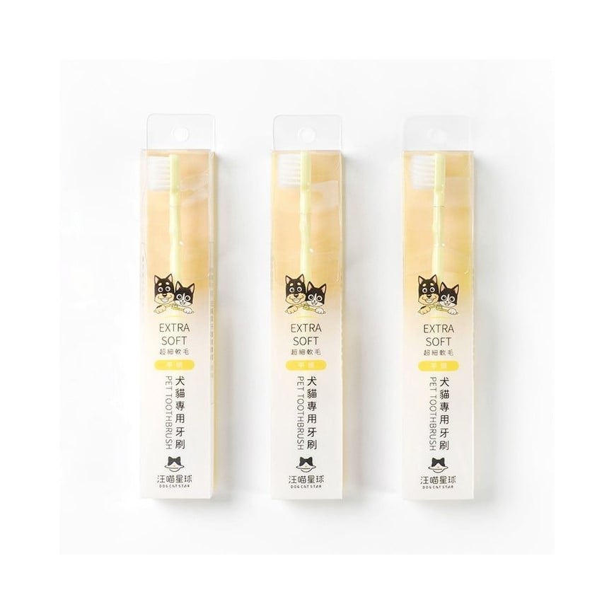 汪喵星球 DogCatStar 犬貓專用牙刷 細軟毛 一般平頭款 單支裝 (顏色隨機) (GC808)