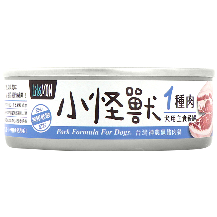 怪獸部落 1種肉狗主食罐 純黑豬肉 80g