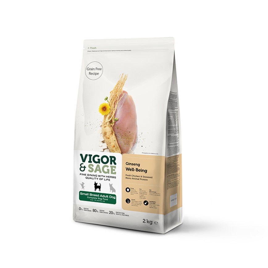 VIGOR & SAGE 無穀物天然糧 人參小型成犬 Ginseng Well-Being 6kg (17133) 圖 1