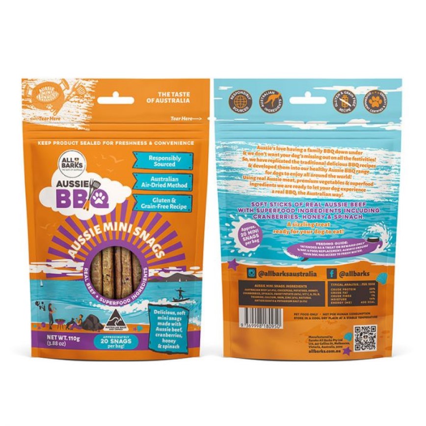 All Barks Aussie 牛肉蔬菜軟條狗小食 110g (DTABFAABR002Z) (TBS) 圖 2