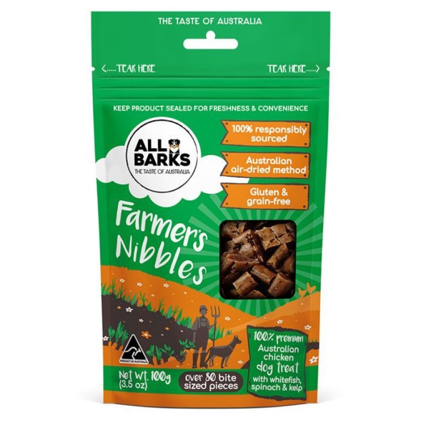All Barks Farmer's Nibbles 雞肉白魚粒粒狗小食 100g (DTABFAAB010ZZ)