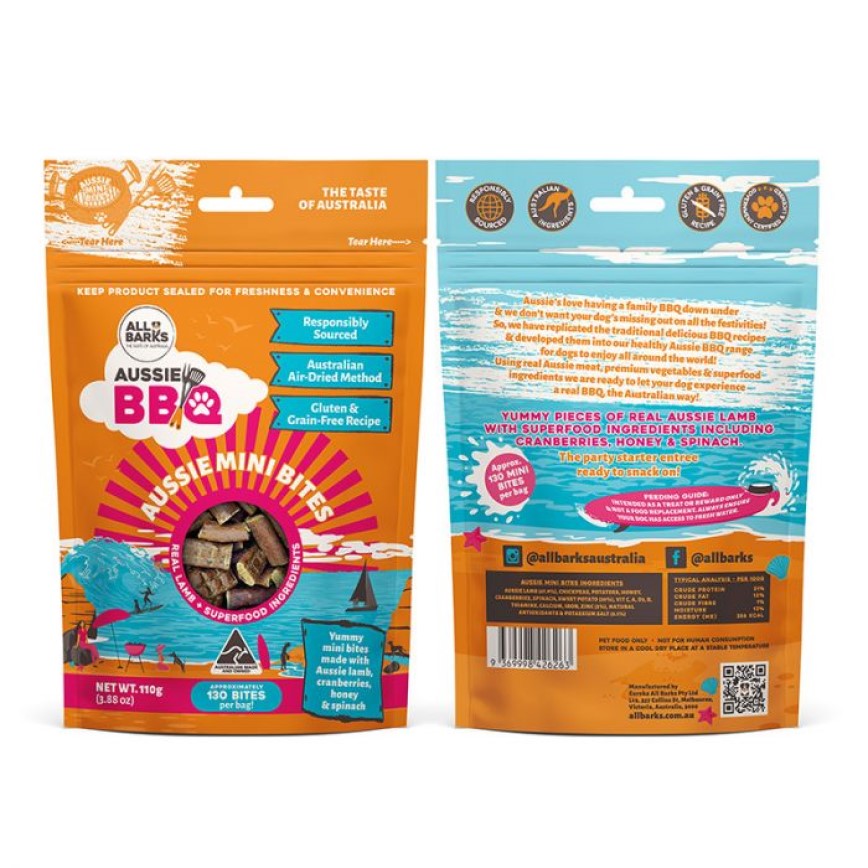 All Barks Aussie 羊肉蔬菜粒狗小食 110g (DTABFAABR003Z) (TBS) 圖 2