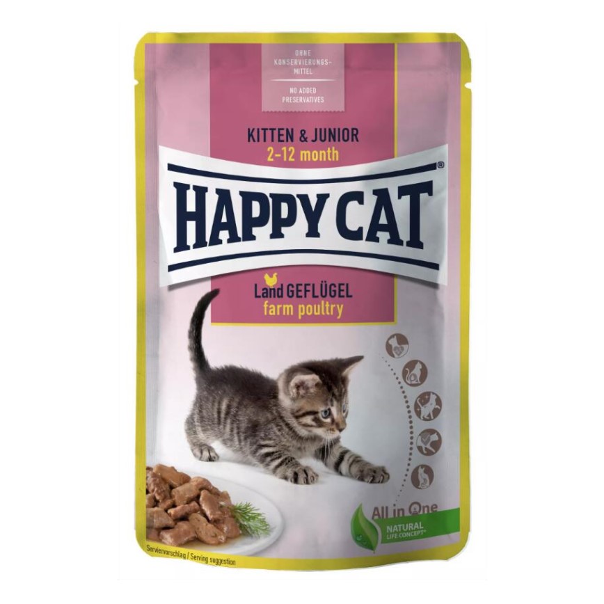 Happy Cat 貓濕糧 初生及幼貓配方 雞肉 85g (70616)