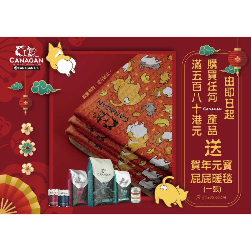 CANAGAN原之選 賀年元寶屁屁暖毯乙件 (80*60cm) (贈品) (2022CANBK) 圖 1