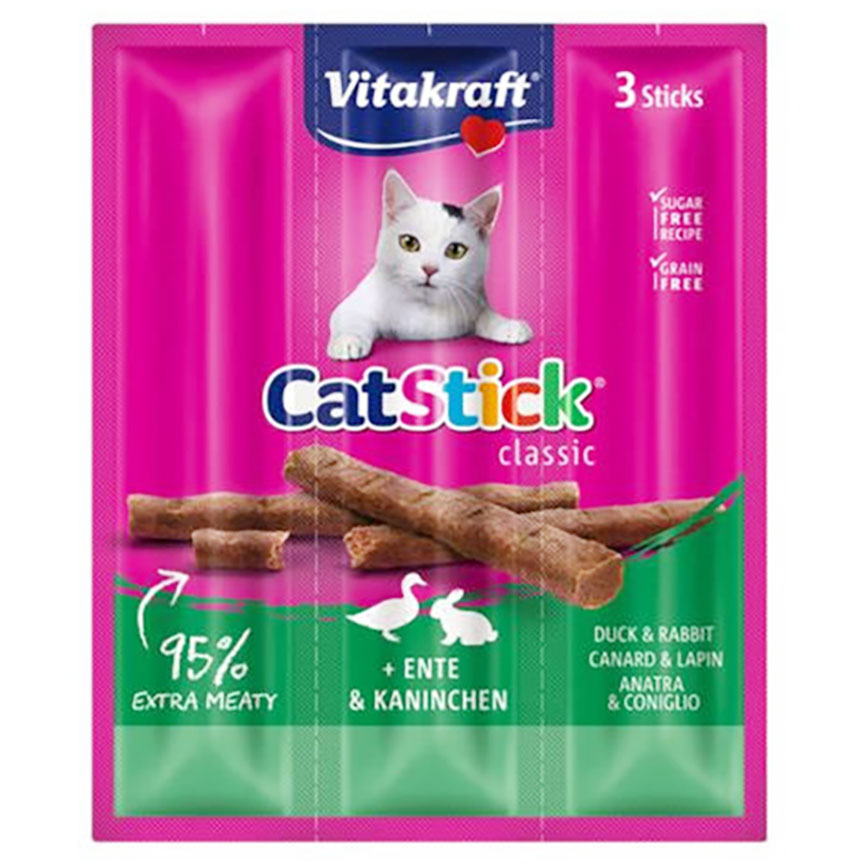 Vitakraft 貓零食 肉條 鴨肉+兔肉條 6g*3條 (VK24190B)