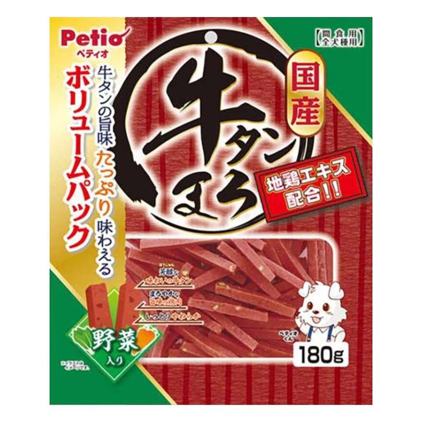 Petio 狗零食 日本產濃郁蒸牛舌條 高纖蔬菜 180g (90503109)