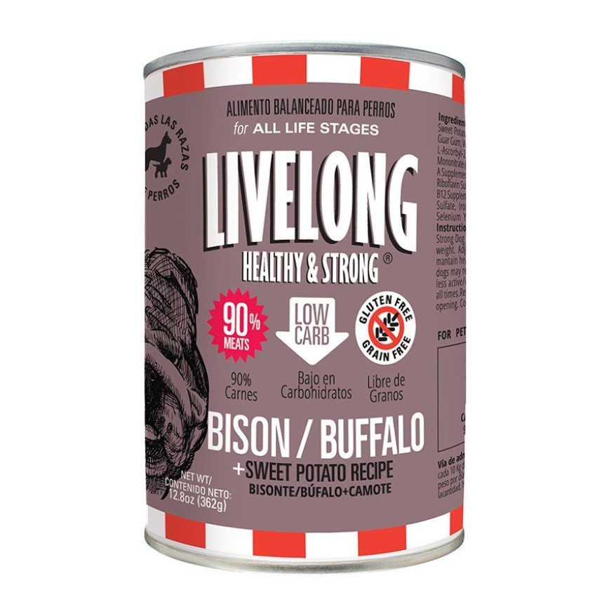 LIVELONG 狗罐頭 無穀物野牛+水牛+甜薯 362g (14502) 圖 1