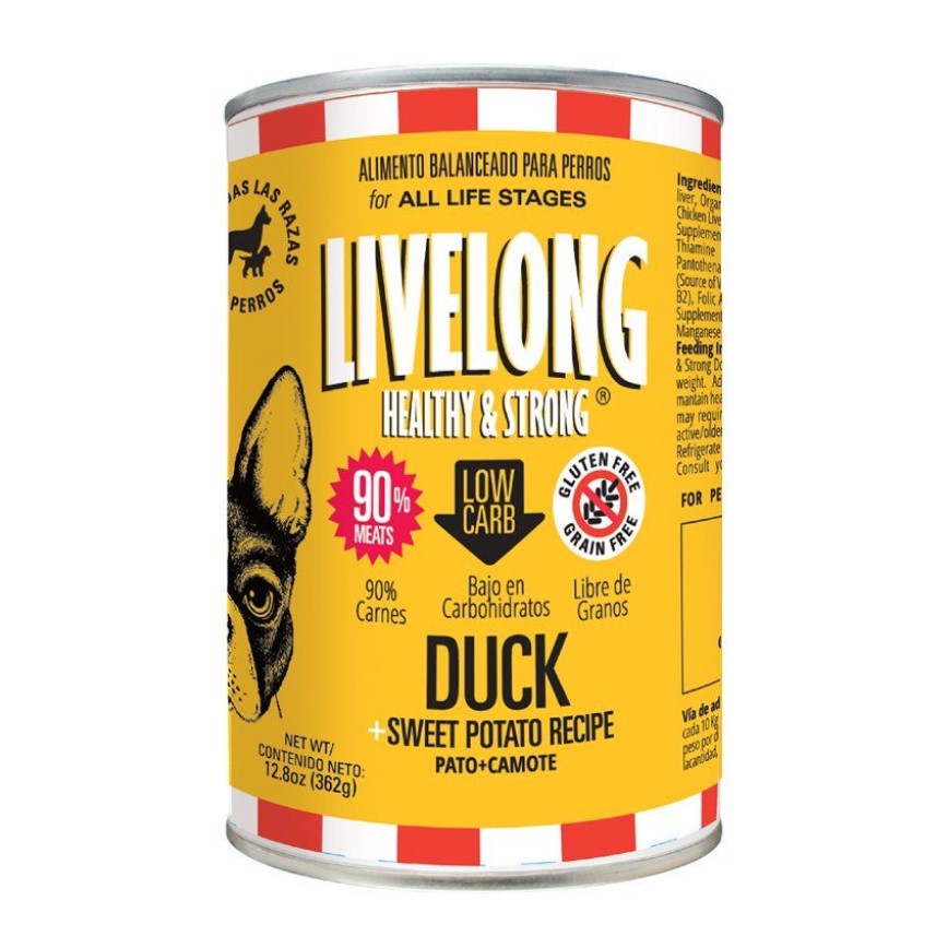 LIVELONG 狗罐頭 無穀物鴨肉+甜薯 362g (14512)