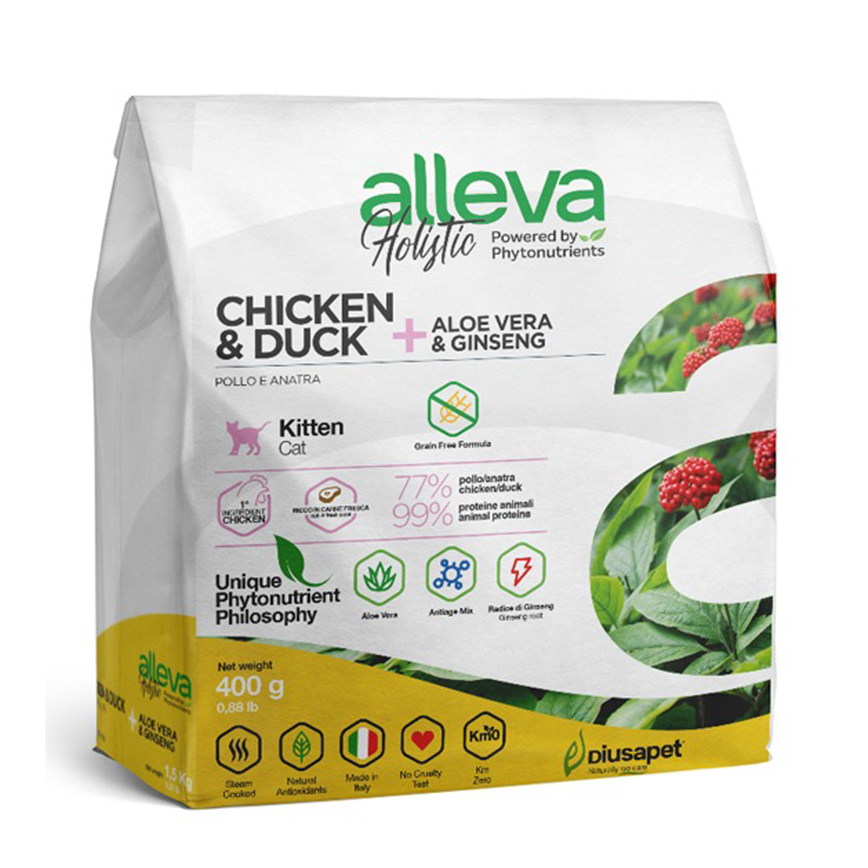 alleva 草本呵護完整配方貓乾糧 幼貓 400g (P00128)