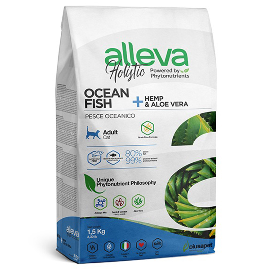 alleva 草本呵護完整配方貓乾糧 成貓 海魚 1.5kg (P00131)