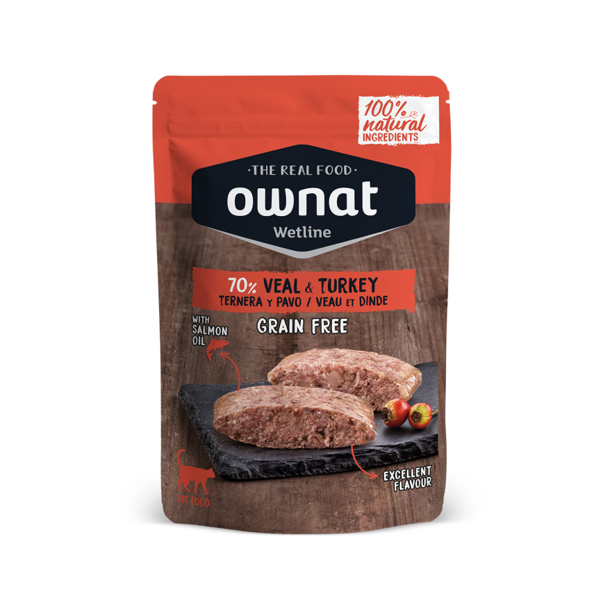 ownat 貓濕糧 放牧小牛肉與火雞 85g (57001)