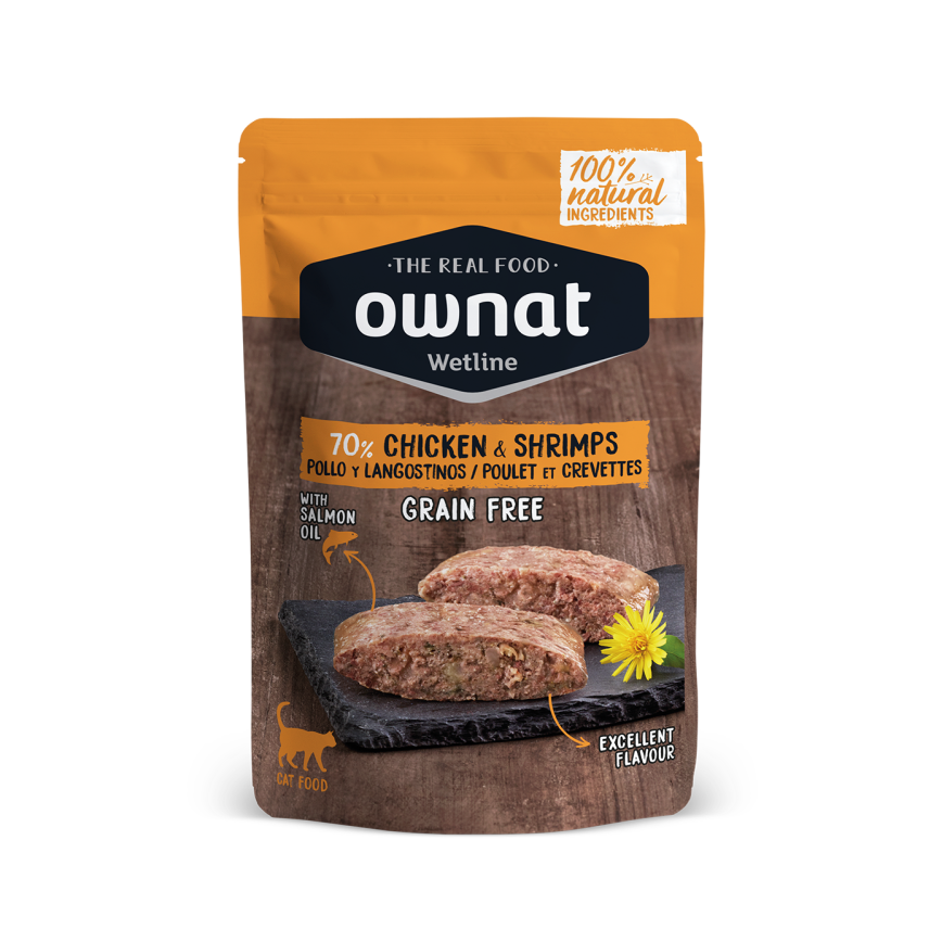 ownat 貓濕糧 放牧雞肉與鮮蝦 85g (57003)