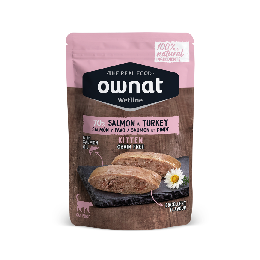 ownat 貓濕糧 幼貓 三文魚與放牧火雞 85g (57007)