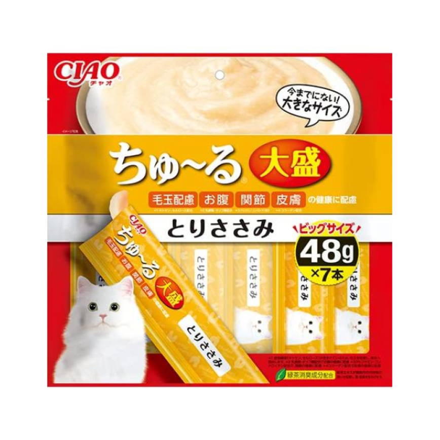 CIAO 肉泥 貓零食 大盛 雞肉味 48g 7本入 (TSC-193) 圖 1