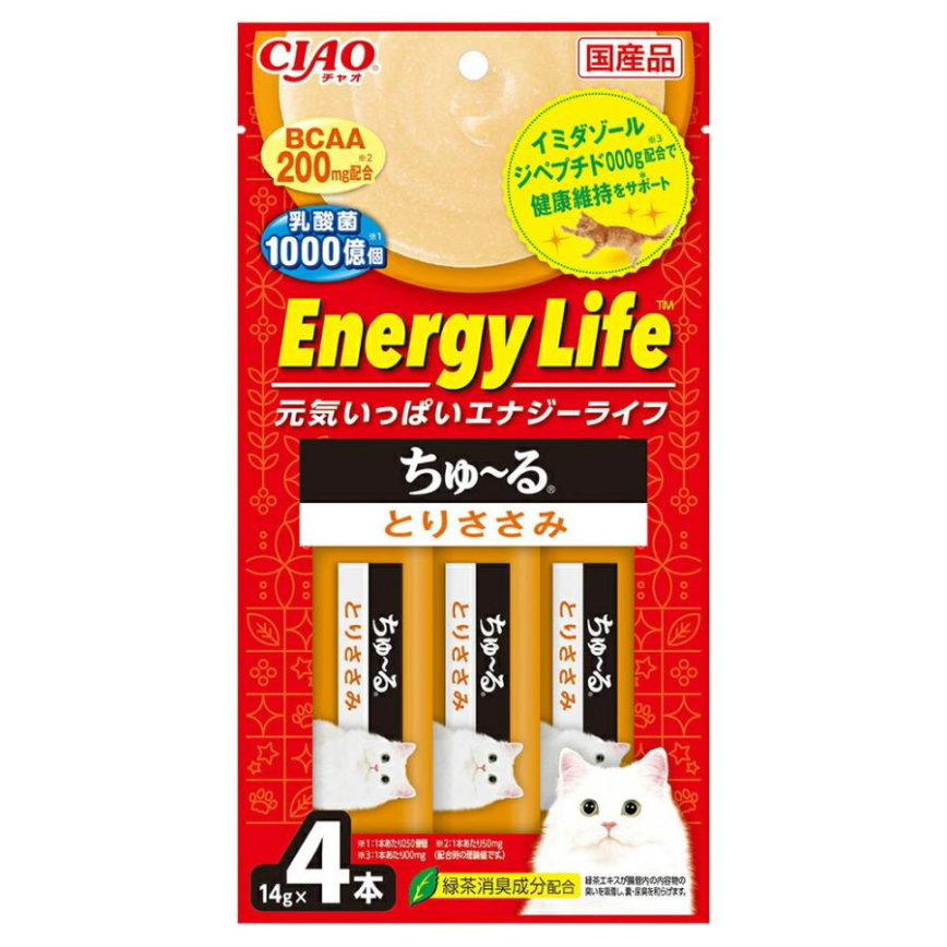 CIAO 肉泥 貓零食 EnergyLife系列 雞肉味 14g 4本入 (SC-408) 圖 1