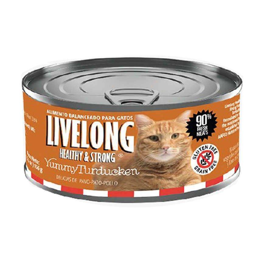 LIVELONG 貓罐頭 滋味火雞 鴨肉雞肉 156g (14542)
