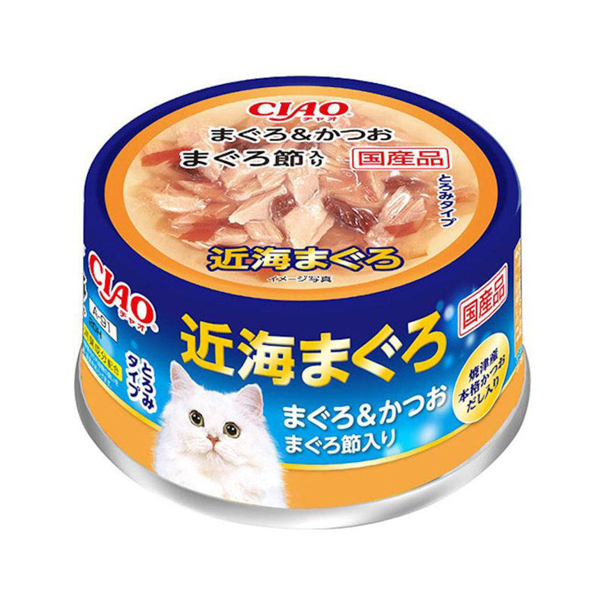 CIAO 貓罐頭 近海 金槍魚+鰹魚 80g (A-91) 圖 1