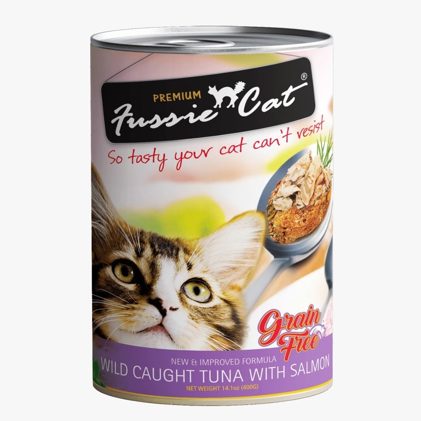 Fussie Cat 貓罐 無穀野生吞拿魚三文魚 400g