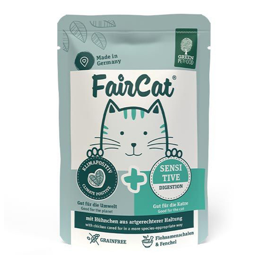 Green Petfood FairCat Sensitive 貓主食濕糧 腸胃敏感配方 洋車前子殼+茴香 85g (GW2154)