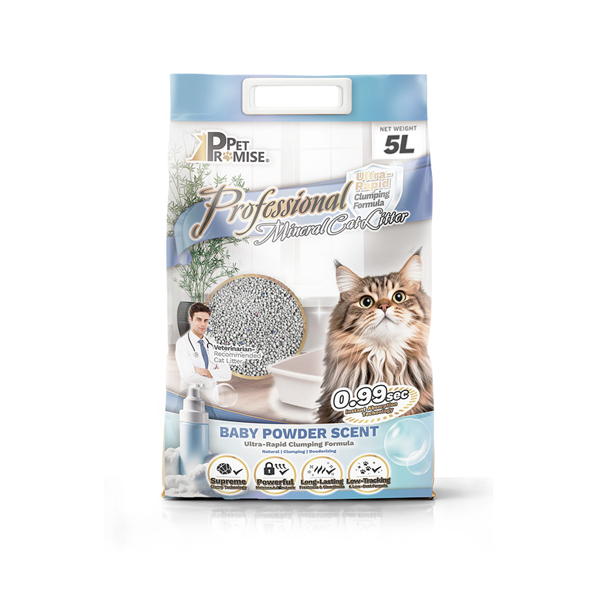 Pet Promise毛孩承諾 高級 礦物貓砂 爽身粉味 5L - 原裝行貨