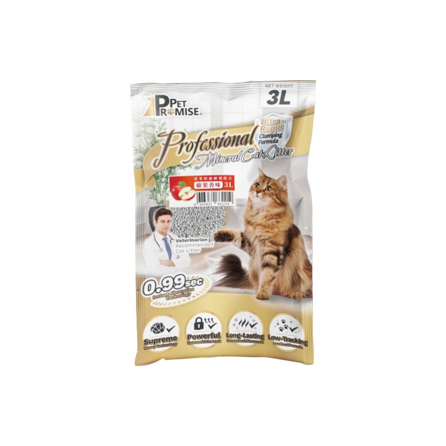 Pet Promise毛孩承諾 高級 礦物貓砂 蘋果味 3L