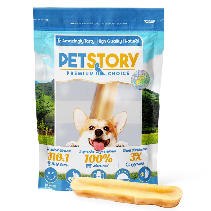 Pet Story 零食嚴選 狗零食 天然喜馬拉雅山 芝士骨 牛奶潔齒棒 1支 中號 90g 圖 1