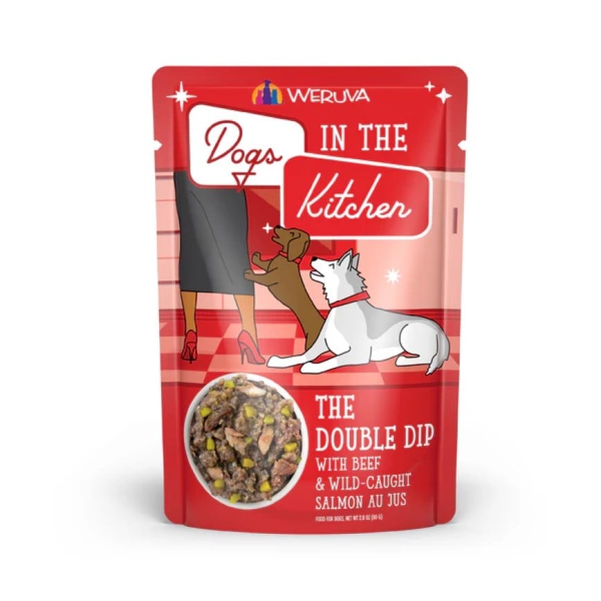 WeRuVa DITK pouch The Double Dip with Beef & Wild Caught Salmon Au Jus 2.8oz (003172)