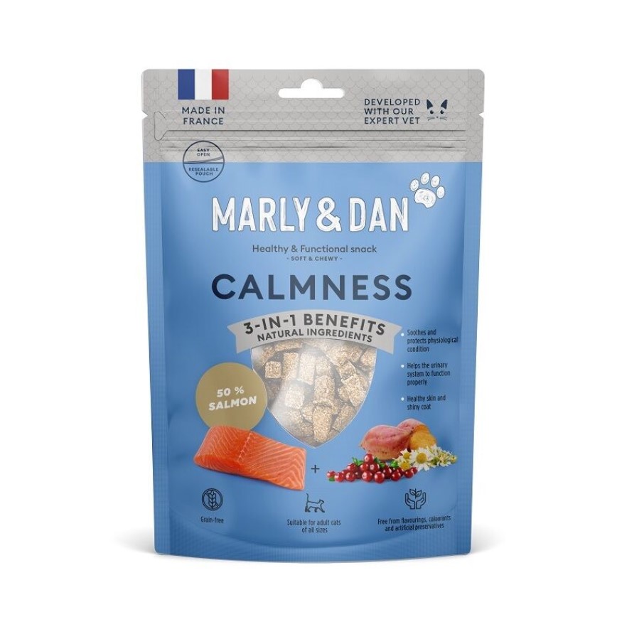 Marly & Dan 貓零食 低溫烘焙三文魚肉粒 情緒尿道穩定配方 Calmness 40g (SK0011EIN) (TBS)
