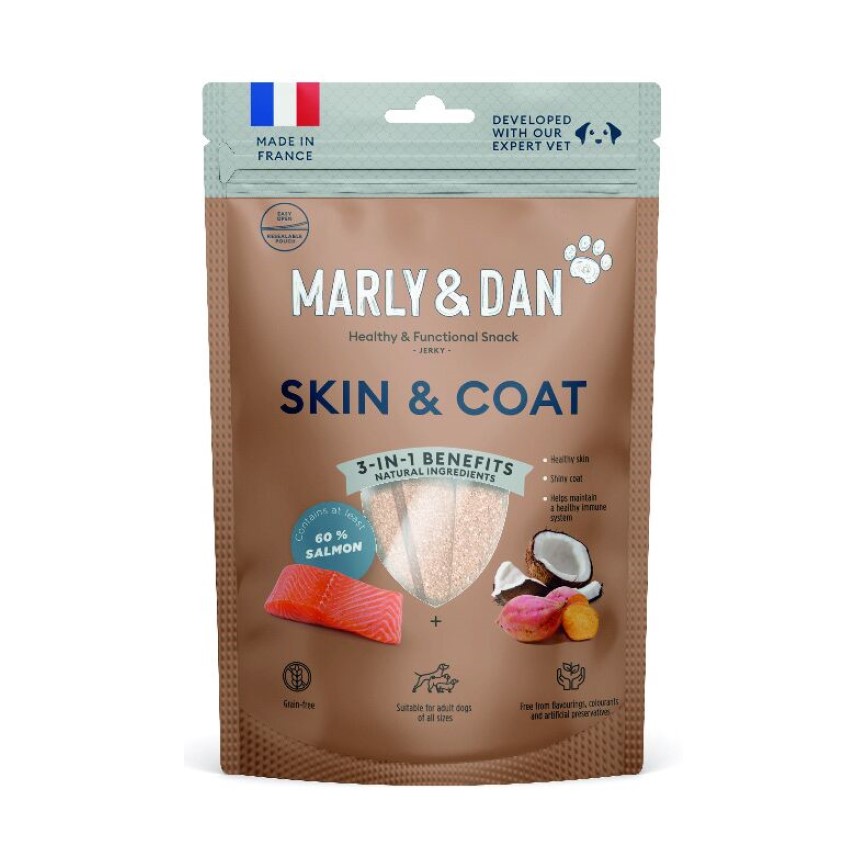 Marly & Dan 狗小食 低溫烘焙三文魚肉條 護膚美毛增強配方 Skin & Coat 80g (SK0007EIN) (TBS)