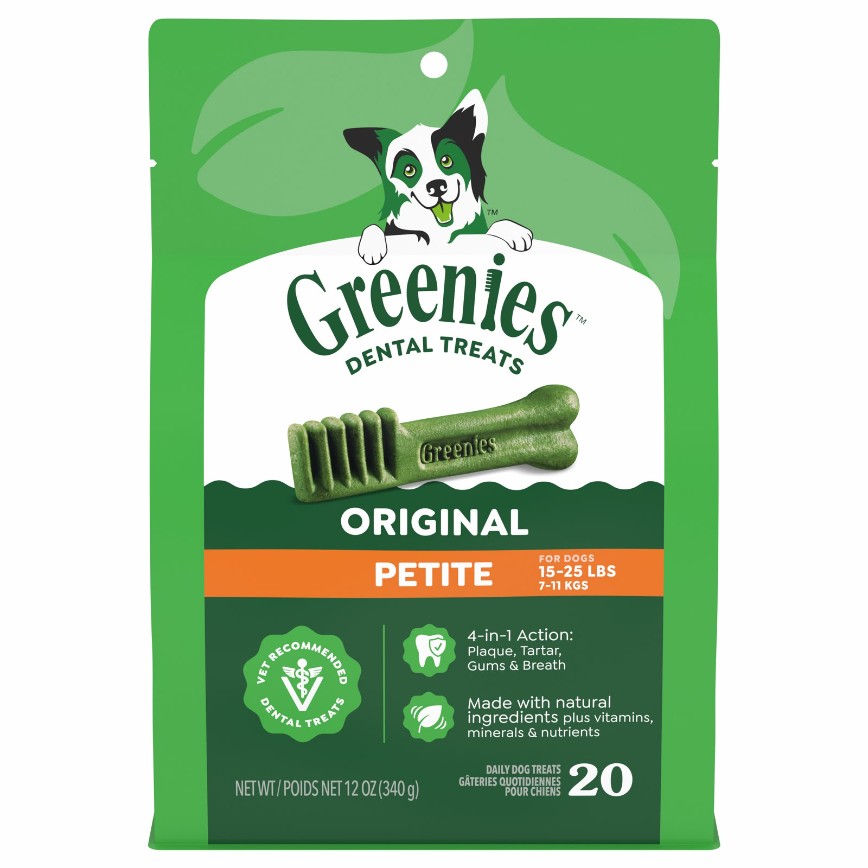 Greenies 狗零食 Original Petite 潔齒骨 迷你犬用 20支 12oz 10272502 (新舊包裝隨機發貨)