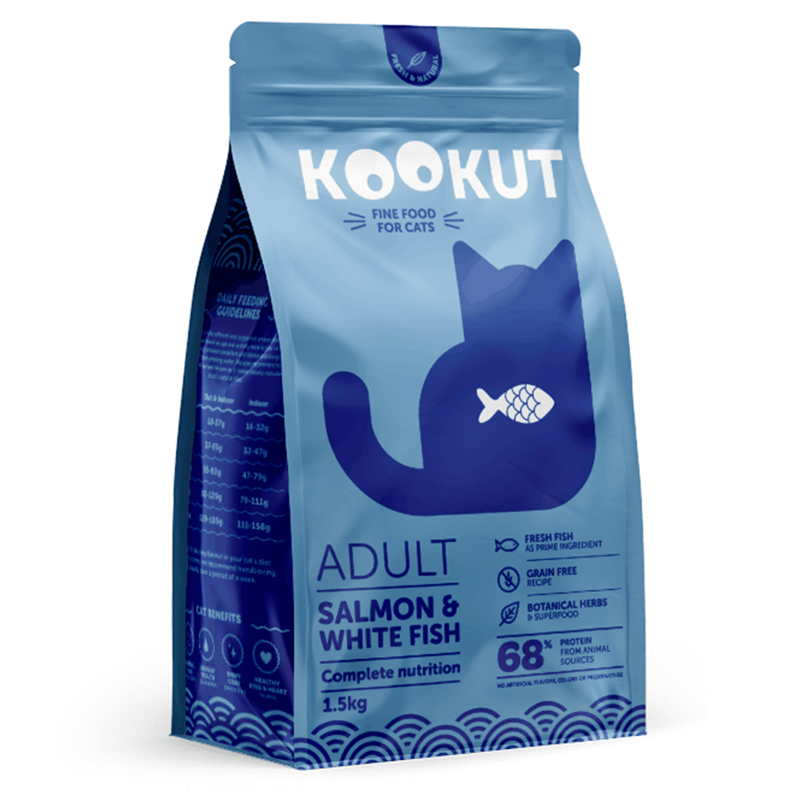 KOOKUT 天然無穀物成貓糧 三文魚白魚 1.5kg (CFKUFF9515223)