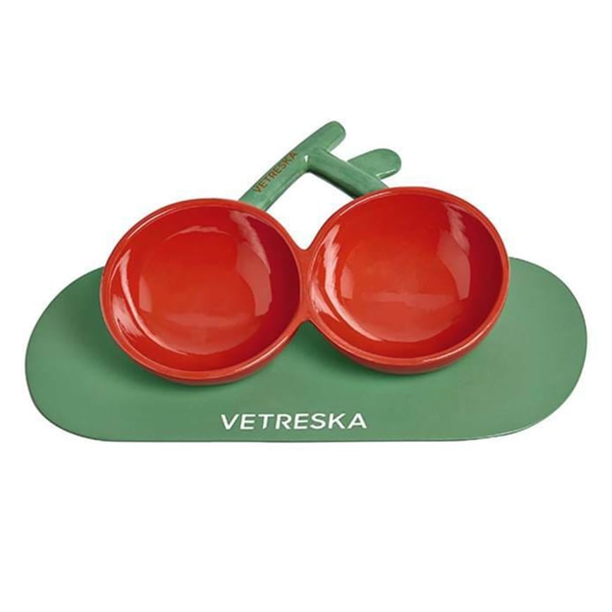 VETRESKA ⾞厘⼦造型陶瓷雙碗 (vk12636)
