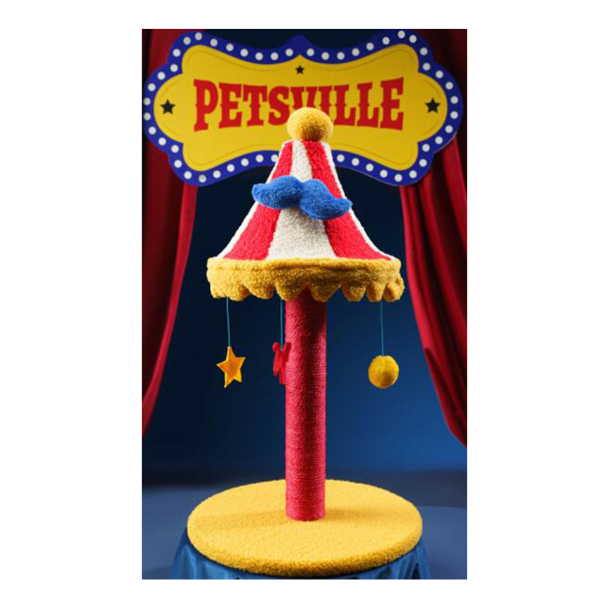 PETSVILLE 旋轉⽊⾺貓抓柱 42x75cm (P2320302A)