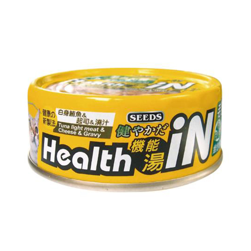 SEEDS 貓罐頭 Health iN機能鮪⿂湯罐 ⽩身鮪⿂+芝⼠+維他命B群 80g (hi01s)