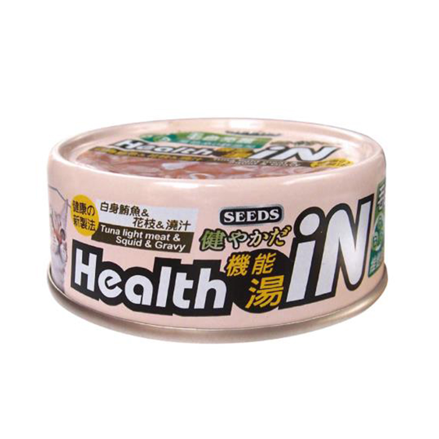 SEEDS 貓罐頭 Health iN機能鮪⿂湯罐 ⽩身鮪⿂+花枝+維他命B群 80g (hi05)
