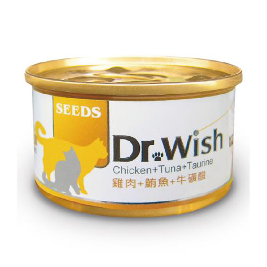 SEEDS 貓罐頭 Dr Wish營養慕絲 雞⾁+鮪⿂+⽜⿈酸 85g (dw01s) 圖 1