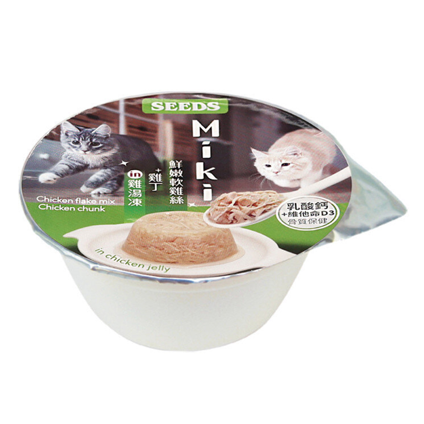 SEEDS 貓罐頭 Miki 特級機能愛貓餐杯 鮮嫩軟雞絲+雞丁in 雞湯凍 80g (miki01)