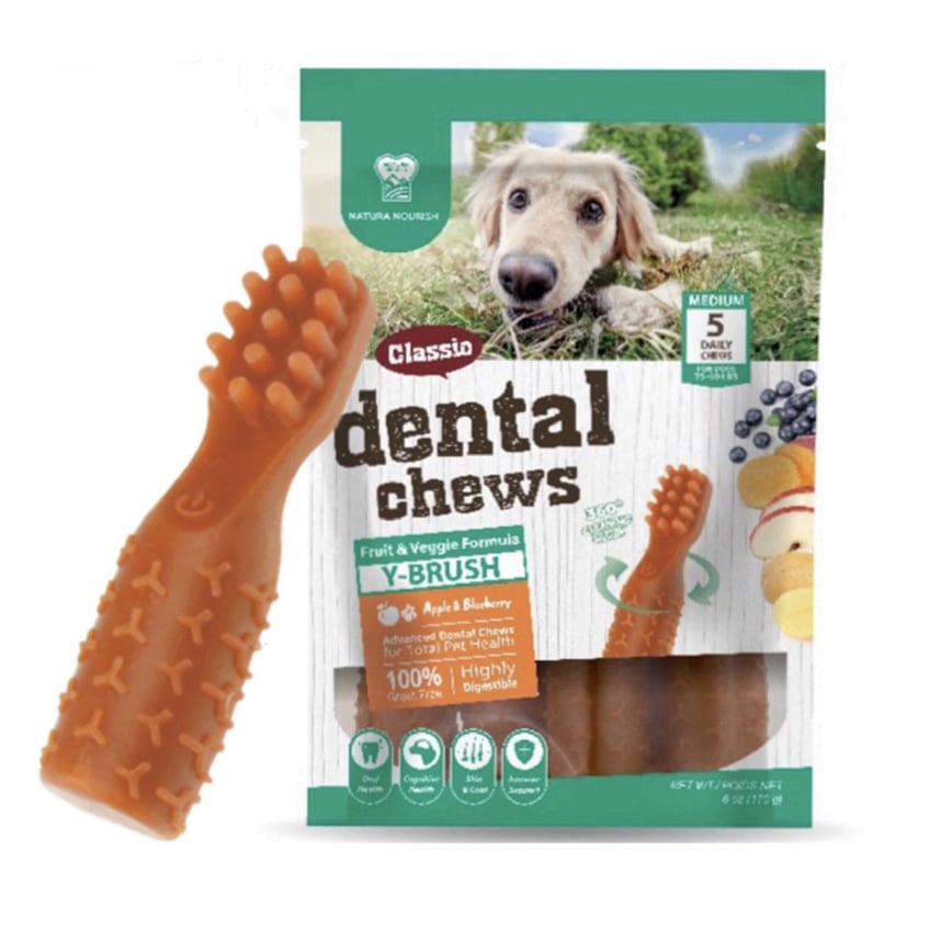 NATURA NOURISH Dental Chews 中型犬用 潔齒牙刷 蘋果藍莓味 170g (QF9016A)
