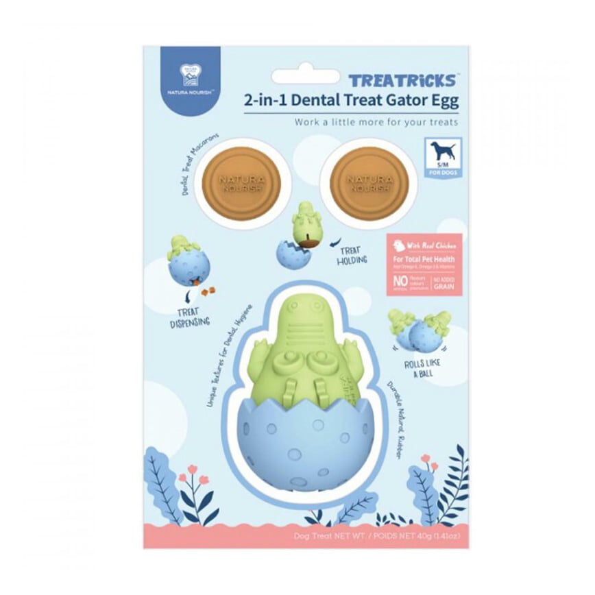 NATURA NOURISH 中小型犬用 2合1漏食潔齒破殻玩具 (款式隨機) (DY74229)