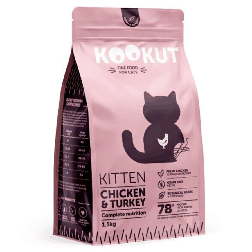 KOOKUT 天然無穀物幼貓糧 雞肉火雞肉 1.5kg (CFKUFK9515209)