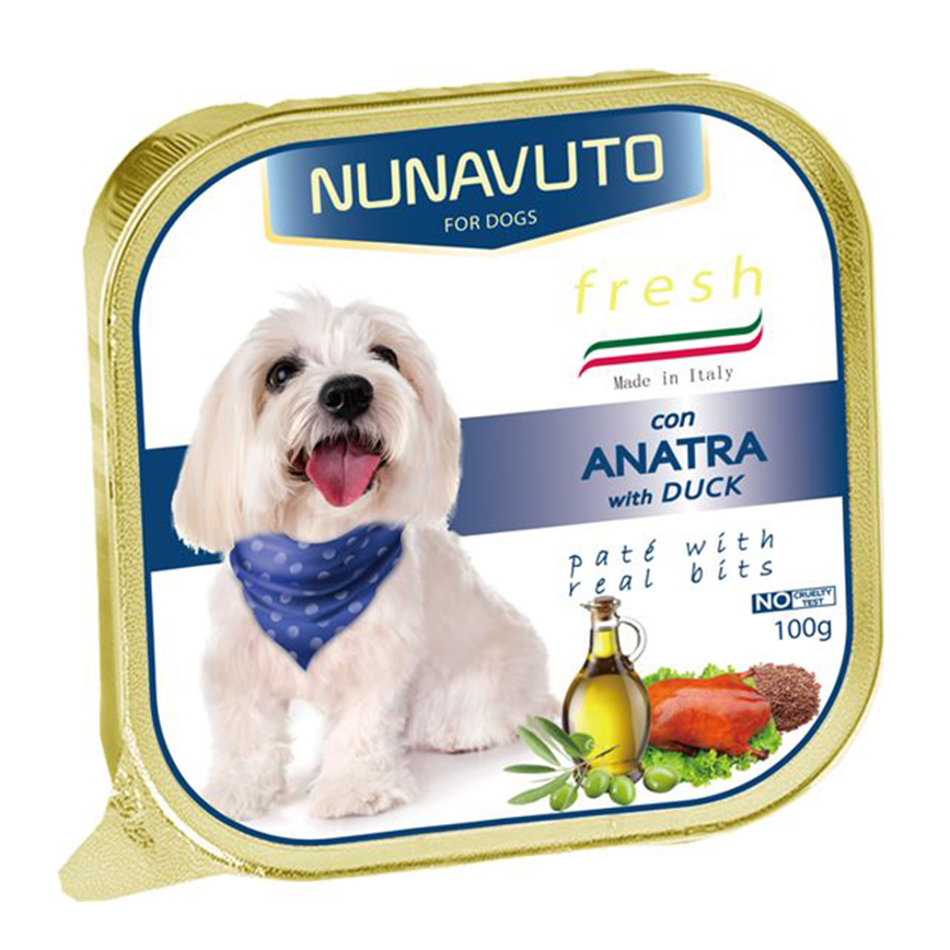 NUNAVUTO 狗罐頭 鋁製餐盒 低敏鴨肉 100g (NU202727)
