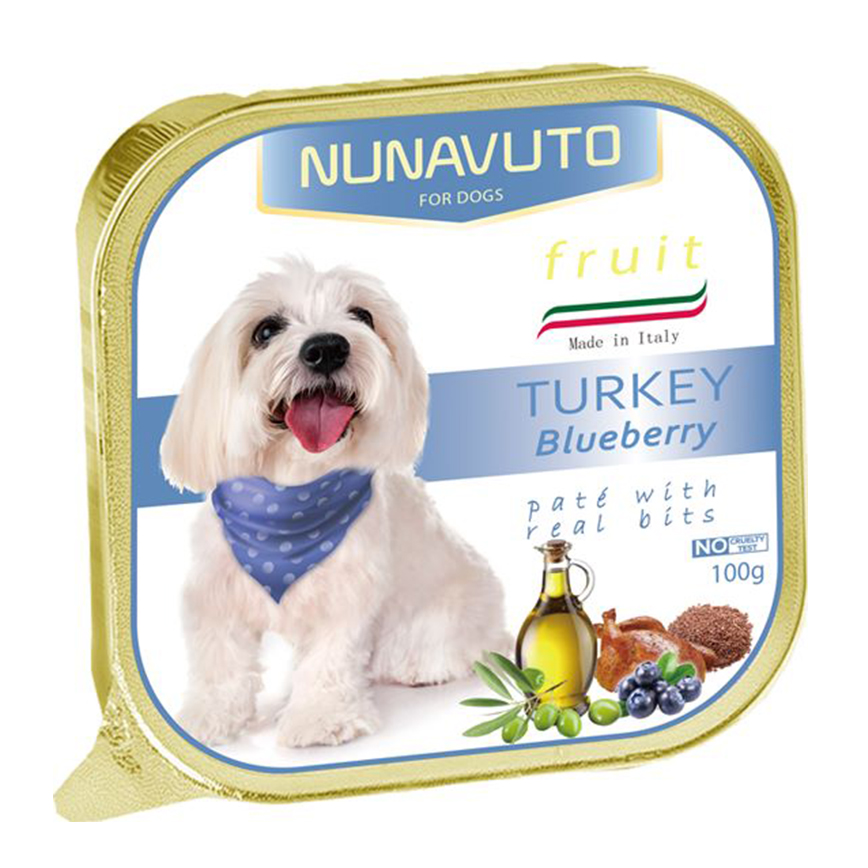 NUNAVUTO 狗罐頭 鋁製餐盒 火雞+藍莓 100g (NU202796)